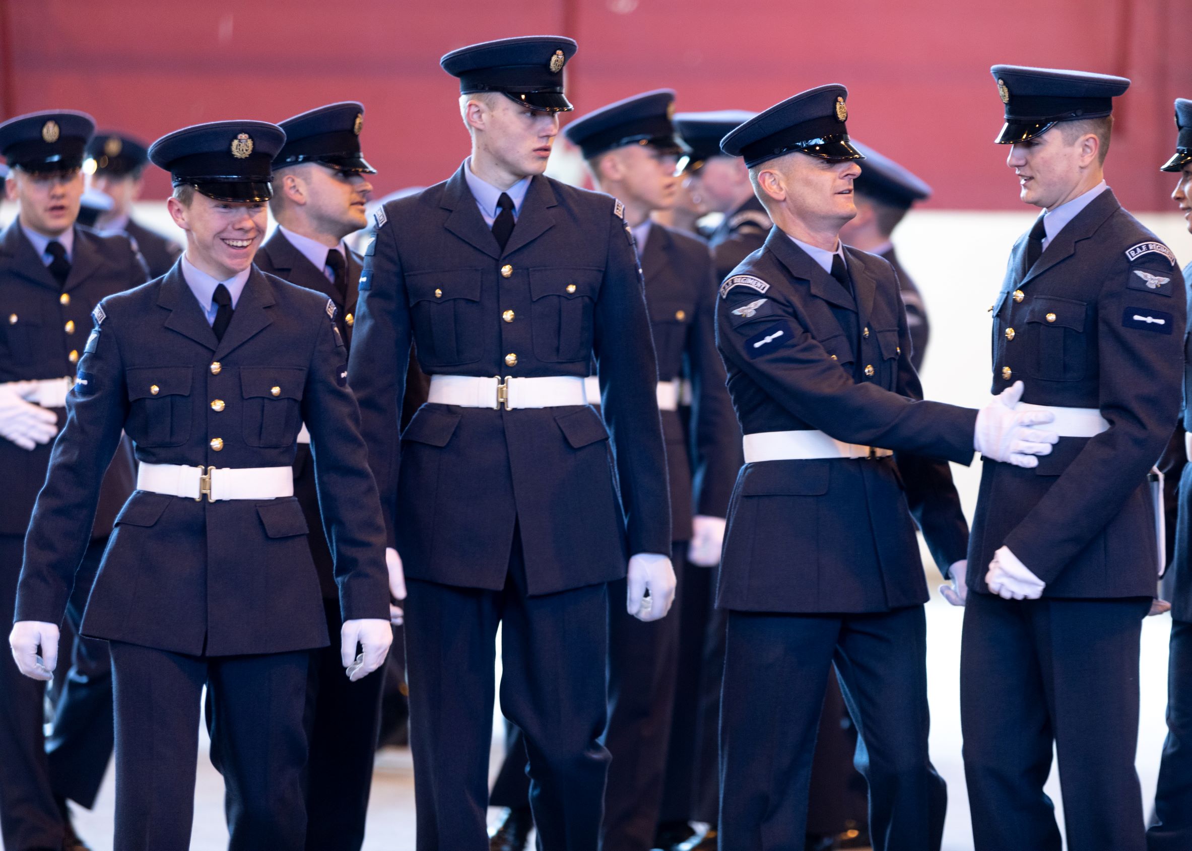 Graduates on parade.